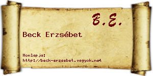 Beck Erzsébet névjegykártya