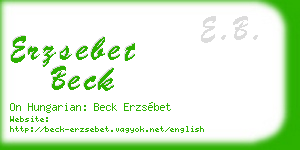 erzsebet beck business card