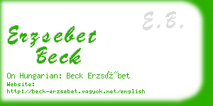 erzsebet beck business card